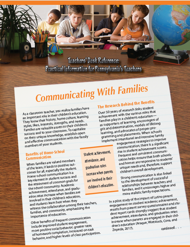 Teachers' Desk Reference: Communicating With Families